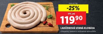 Lidl LAHŮDKOVÁ VINNÁ KLOBÁSA nabídka