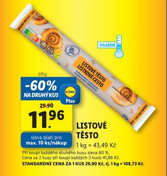 Lidl LISTOVÉ TĚSTO nabídka