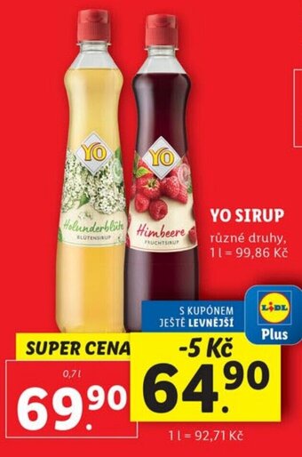 Lidl YO SIRUP nabídka