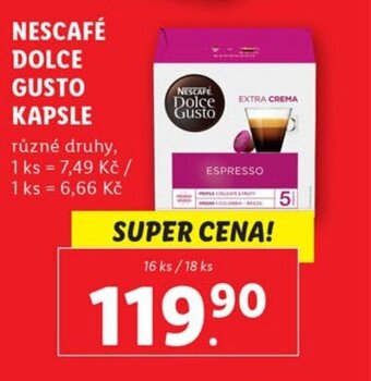 Lidl NESCAFÉ DOLCE GUSTO KAPSLE nabídka