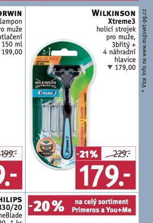 Rossmann Wilkinson xtreme3 holicí strojek nabídka