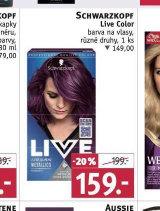 Rossmann Schwarzkopf live color barvy na vlasy nabídka
