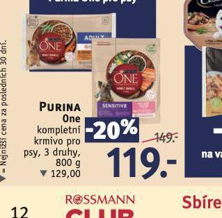 Rossmann Purina one kompletní krmivo pro psy nabídka