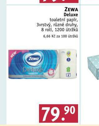 Rossmann Zewa deluxe toaletní papír nabídka