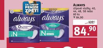 Rossmann Always slipové vložky nabídka