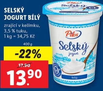 Lidl SELSKÝ JOGURT BÍLÝ nabídka