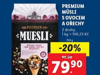 Lidl PREMIUM MÜSLI S OVOCEM A OŘECHY nabídka