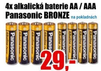 4x alkalická baterie AA/AAA Panasonic BRONZE
