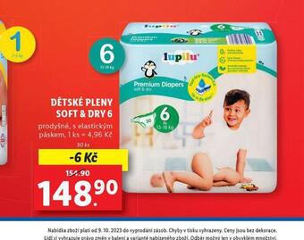 Lidl Lupilu dětské pleny soft & dry 6 nabídka