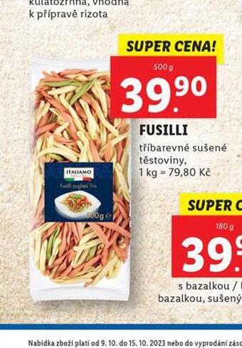 Lidl Fusilli nabídka