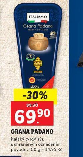 Lidl Grana padano nabídka
