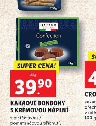 Lidl Kakaové bonbony s krémovou náplní nabídka