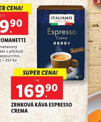 Lidl Zrnková káva espresso crema nabídka