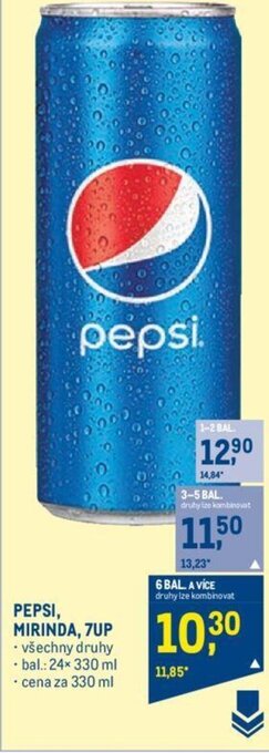 Makro PEPSI, MIRINDA, 7UP nabídka