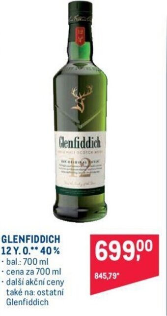 Makro GLENFIDDICH 12 Y.O. 40% nabídka