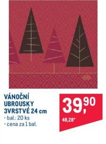 Makro VÁNOČNÍ UBROUSKY 3VRSTVÉ 24 cm nabídka