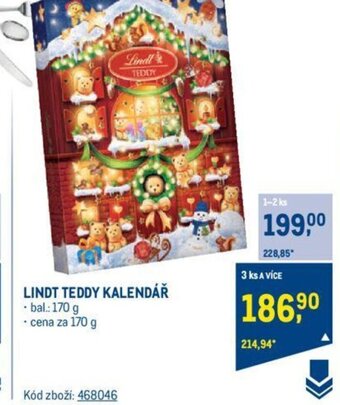 Makro LINDT TEDDY KALENDÁŘ nabídka