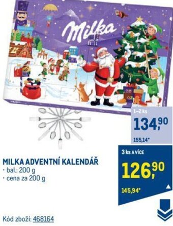 Makro MILKA ADVENTNÍ KALENDÁŘ nabídka