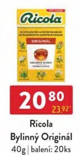 Qanto Ricola Bylinný Originál 40g nabídka