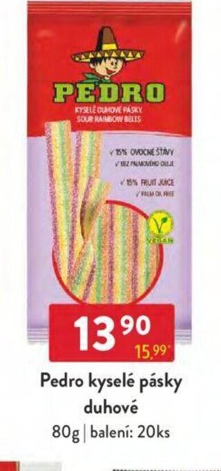 Qanto Pedro kyselé pásky duhové 80g nabídka