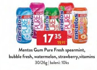 Qanto Mentos Gum Pure Fresh spearmint, bubble fresh, watermelon, strawberry,vitamins nabídka