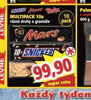 Norma Snickers, mars, twix nabídka