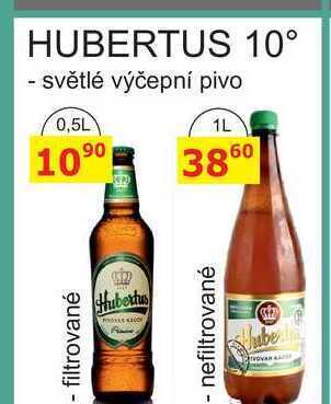 BENE Nápoje Hubertus 10° světlé výčepní pivo, 1 l nabídka