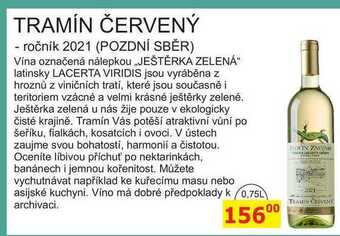 BENE Nápoje Znovín tramín červený, 0,75 l nabídka