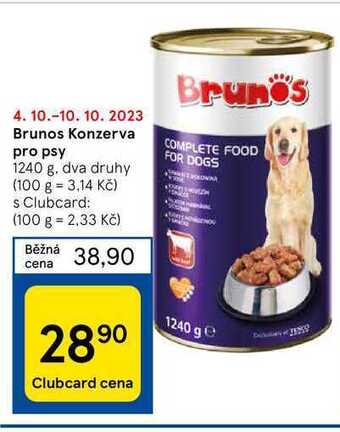Tesco Brunos konzerva pro psy 1240 g nabídka