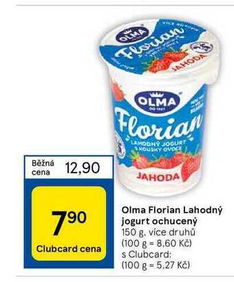 Tesco Olma florian lahodný jogurt ochucený 150 g nabídka