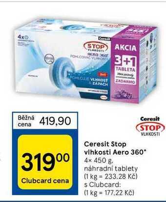 Tesco Ceresit stop vlhkosti aero 360° 4 x 450 g nabídka