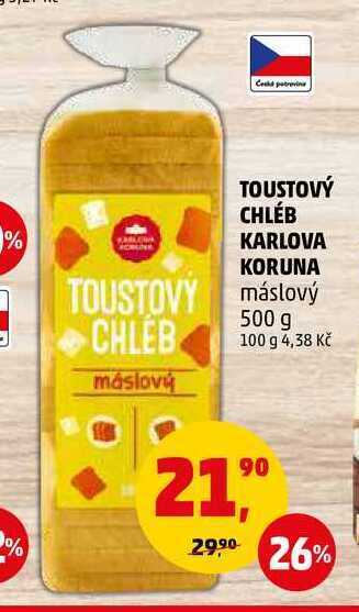 Penny Market Toustový chléb karlova koruna, 500 g nabídka