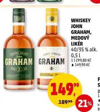 Whiskey john graham, medový likér, 0,5 l