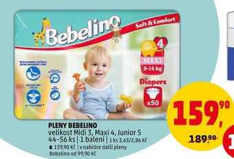Penny Market Pleny bebelino velikost midi 3, maxi 4, junior 5, 44-56 ks nabídka
