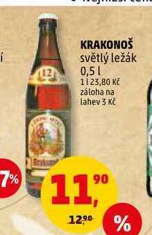 Penny Market Krakonoš světlý ležák, 0,5 l nabídka