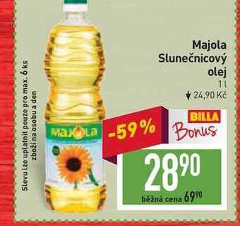 Billa Majola slunečnicový olej 1l nabídka
