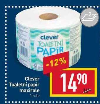Billa Clever toaletní papír maxirole 1 role nabídka