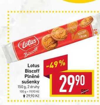 Billa Lotus biscoff plněné sušenky 150 g nabídka