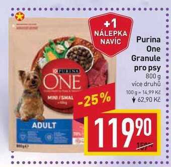 Billa Purina one granule pro psy 800 g nabídka