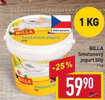 Billa Billa smetanový jogurt bílý 1 kg nabídka