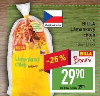 Billa Billa lámankový chléb 500 g nabídka