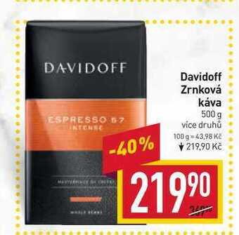 Billa Davidoff zrnková káva 500 g nabídka