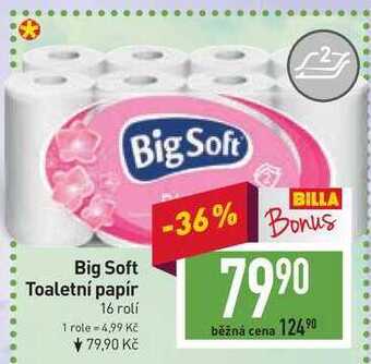 Billa Big soft toaletní papír 16 rolí nabídka