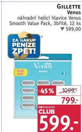 Rossmann Gillette venus náhradní holicí hlavice, 12 ks nabídka