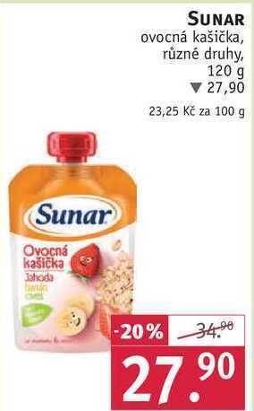 Rossmann Sunar ovocná kašička, 120 g nabídka
