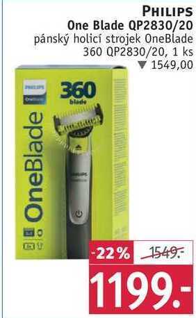 Rossmann Philips one blade qp2830/20 pánský holicí strojek nabídka