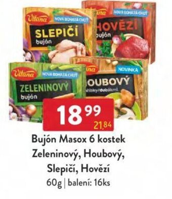 Qanto Bujón Masox 6 kostek Zeleninový, Houbový, Slepičí, Hovězí 60g nabídka