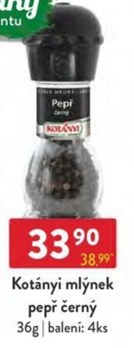 Qanto Kotányi mlýnek pepř černý nabídka