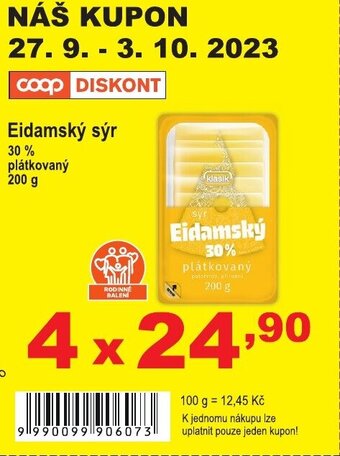 COOP DISKONT Eidamský sýr nabídka