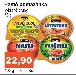 COOP DISKONT Hamé pomazánka nabídka